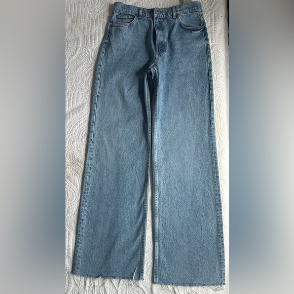 ZARA HIGH RISE WIDE LEG JEANS.Size 10. TALL. - Picture 3 of 14